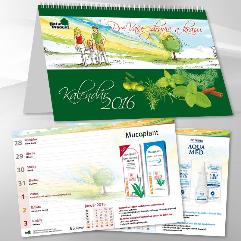 Stolní kalendář Naturprodukt 2018